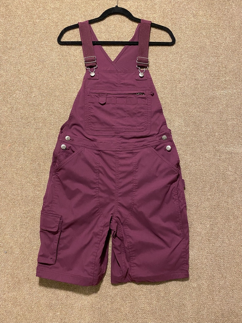 Duluth Trading Co Heirloom Gardening Short Overalls Plum Purple Small